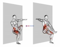 Toe Touch Sit (wall)