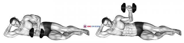 Dumbbell lying external shoulder rotation