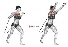 Band standing incline chest press