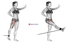 Band standing straight leg raise