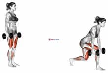 Dumbbell forward leaning lunge