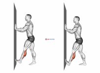 Calf Push Stretch With Hands Against Wall