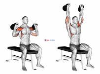 Kettlebell Seated Two Arm Military Press