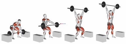 Barbell Power Snatch From Blocks