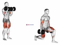 Dumbbell Bicep Curl Lunge with Bowling Motion