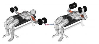 Dumbbell Lying Wide Curl