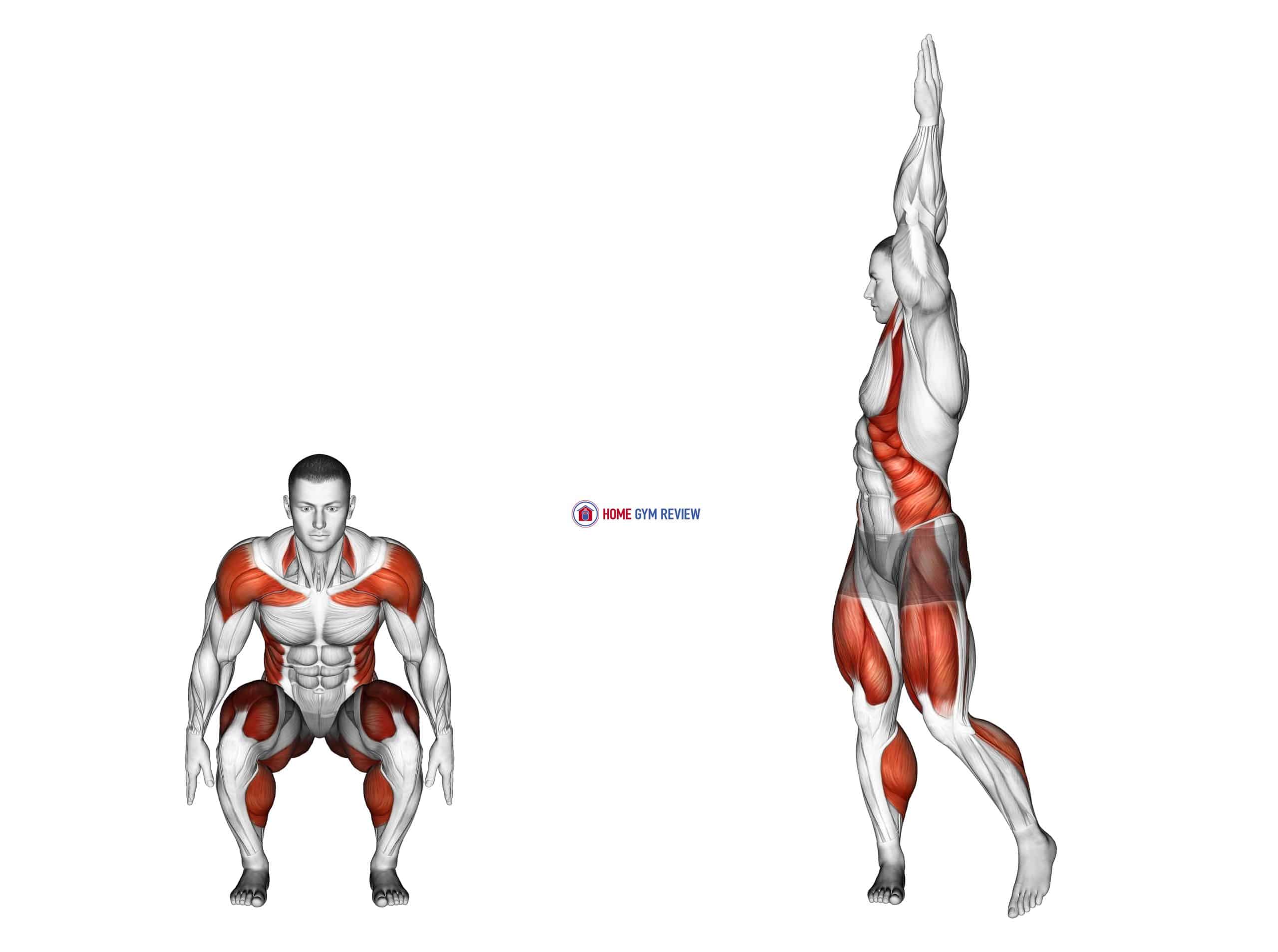 Squat to Overhead Reach with Twist