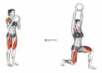 Sagittal Plane Lunge With Overhead Medicine Ball Press