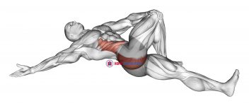 Lying Cross Over Knee Pull Down Stretch