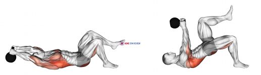 Kettlebell Single Leg Glute Bridge Pullover