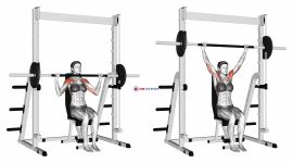 Smith Seated Shoulder Press (female)
