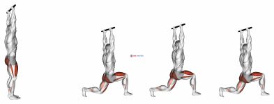 Forward Pulse Lunge with Hands Overhead