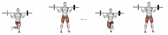 Barbell Curtsey Lunge