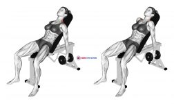 Dumbbell Incline Shrug (female)