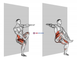 Toe Touch Sit (wall)