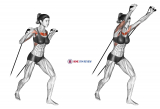 Band standing incline chest press