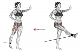 Band standing straight leg raise