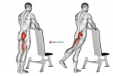 One leg kickback (with bench support)