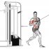 Cable twisting standing one arm chest press