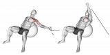 Cable One Arm Incline Fly on Exercise Ball