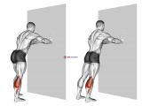 Calf Stretch With Hands Against Wall