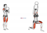 Sagittal Plane Lunge With Overhead Medicine Ball Press