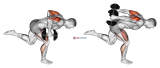 Dumbbell Tricep Kickback With Stork Stance