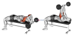 EZ Bar Lying Close Grip Triceps Extension Behind Head