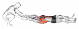 Assisted Straight Arms Lying Stretch