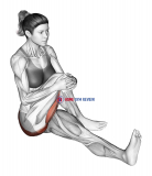 Seated Bent Knee To Chest Buttock Stretch