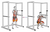 Band horizontal Pallof Press with Resistance Band Squat