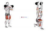 Kettlebell Lunge Clean and Press