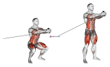 Band Squat with Horizontal Pallof Hold
